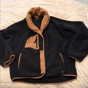 Free people movement Black and Tan Fleece Jacket